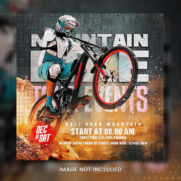 PSD bike mountain event poster