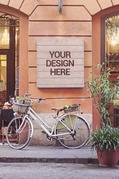 Bike signboard mockup