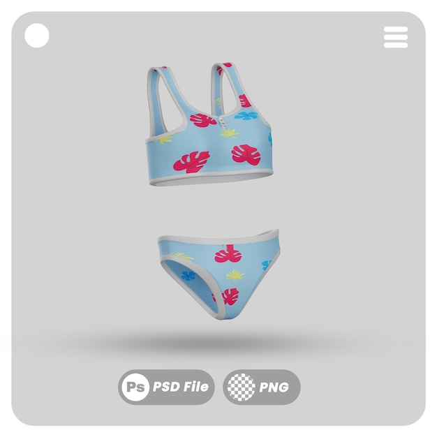 PSD bikini na plaży kobiety ilustracja 3d