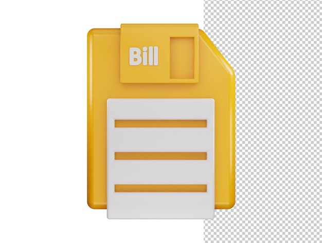 Bill paper icon 3d rendering vector illustration