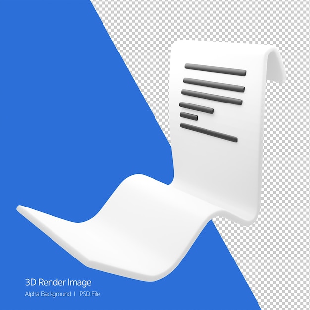 Bill paper3D-rendering cartoon afbeelding pictogram