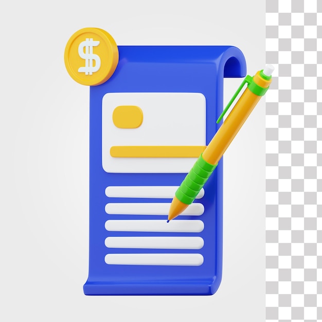 PSD bill payment 3d icon