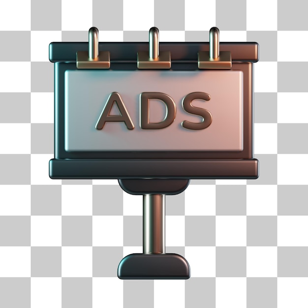 PSD billboard 3d icon