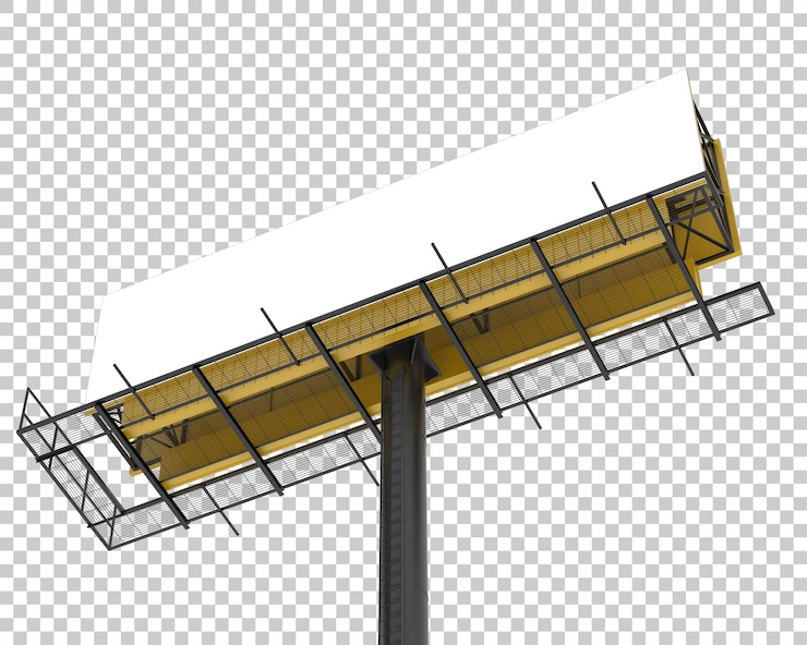 PSD billboard geïsoleerd op transparante achtergrond 3d-rendering illustratie