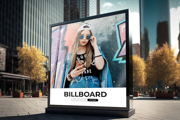 PSD billboard maakt reclame voor het billboard in een stad.