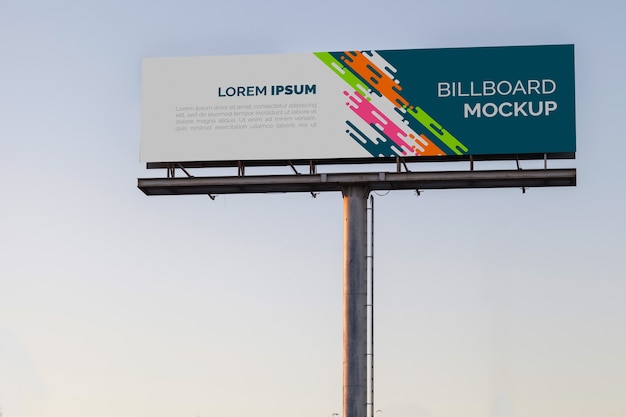 Billboard makieta na zachód słońca niebo