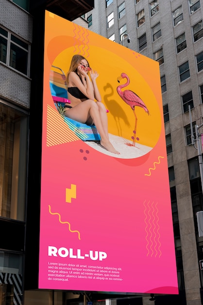 Billboard mock-up with gradient