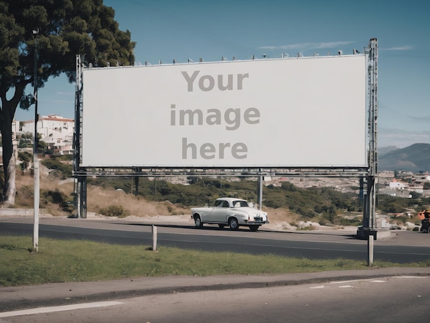 Billboard mockup big white blank billboard mockup