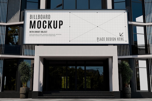 billboard mockup on building exterior for advertising and design