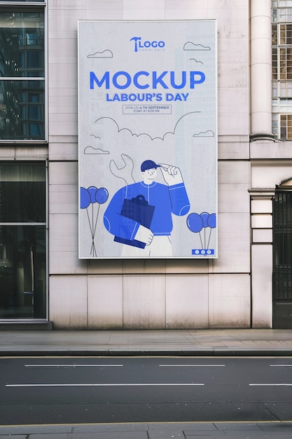 Billboard mockup on building