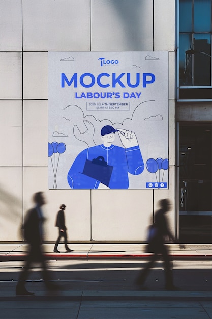 Billboard mockup on building
