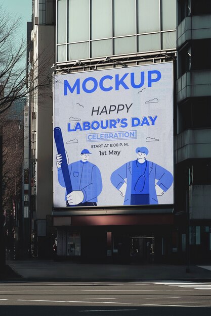 Billboard mockup on building