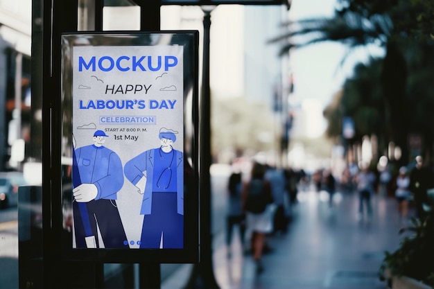 Billboard mockup on building