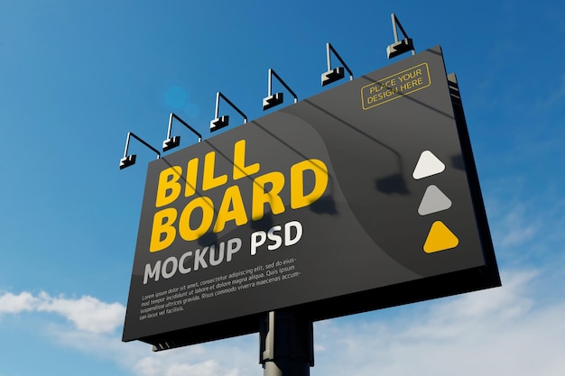 Billboard mockup design against the clouds design against the clouds