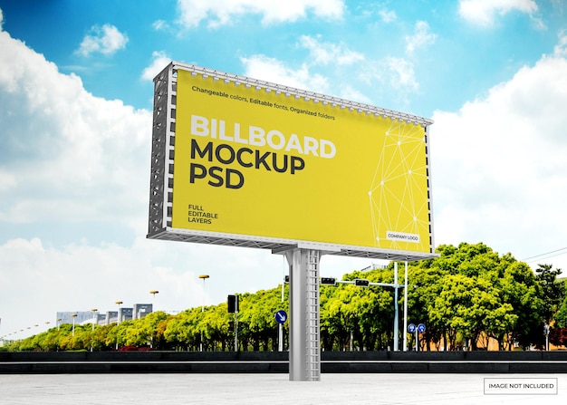 Billboard mockup design against the sky