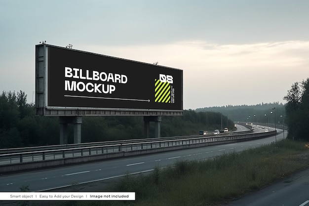 PSD billboard mockup on the highway