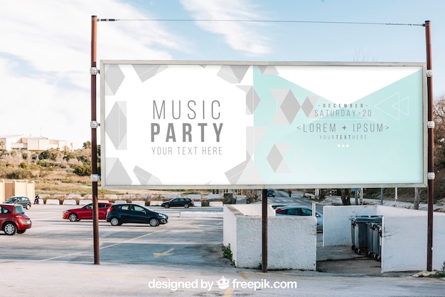 Billboard mockup in stad