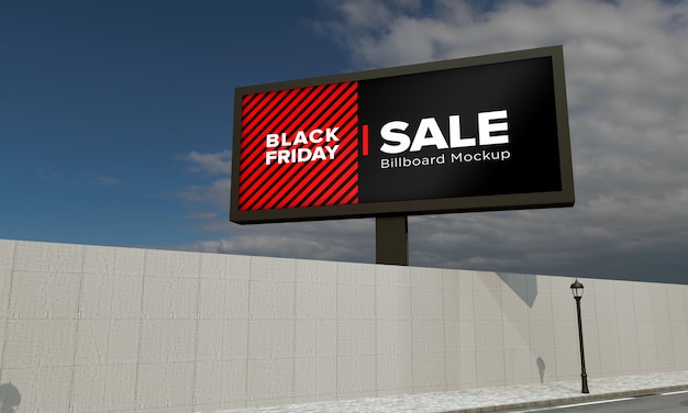 Billboard mockup met black friday-verkoopbanner