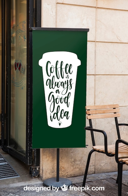 Billboard mockup met koffieconcept