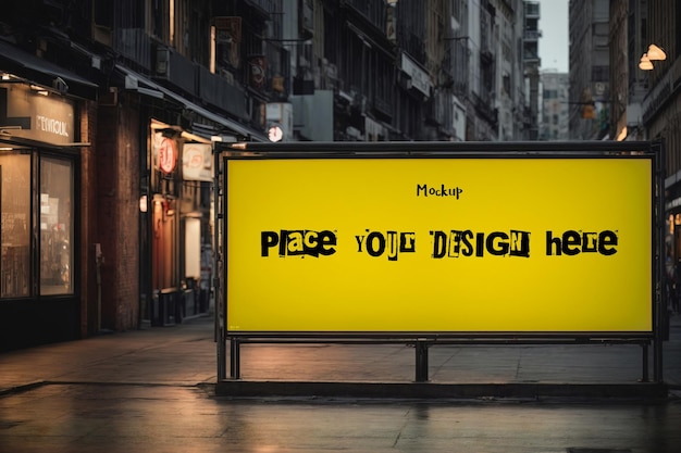 Billboard mockup met nachtstraatachtergrond