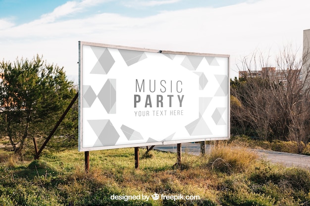 PSD billboard mockup in nature