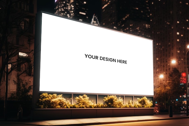 Billboard mockup in night city