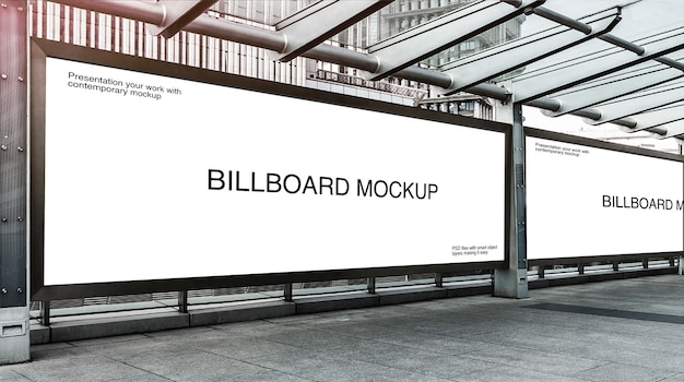 Billboard mockup at office area