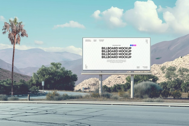 PSD 高速道路の広告掲示板のモックアップ