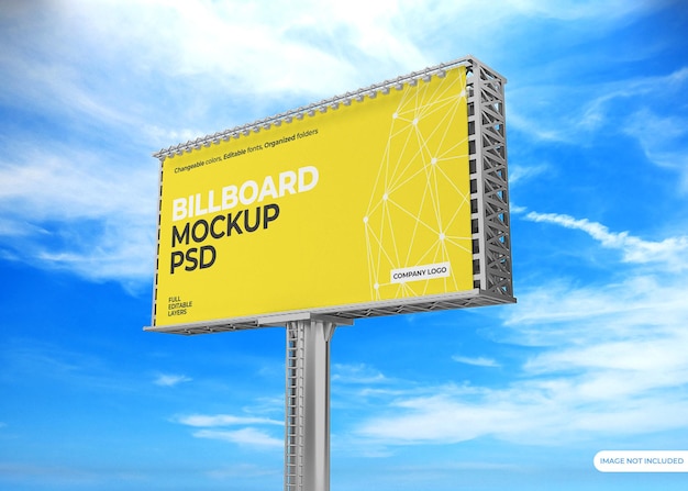 Billboard mockup-ontwerp tegen de hemel