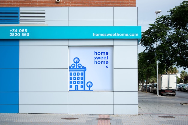 billboard mockup on shop window
