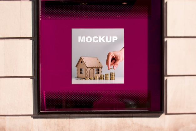 Billboard mockup in shop window