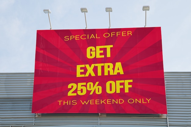 PSD billboard mockup on shopping center