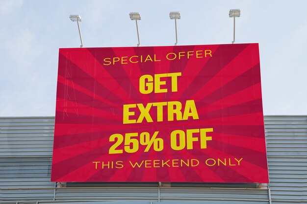 Billboard mockup on shopping center