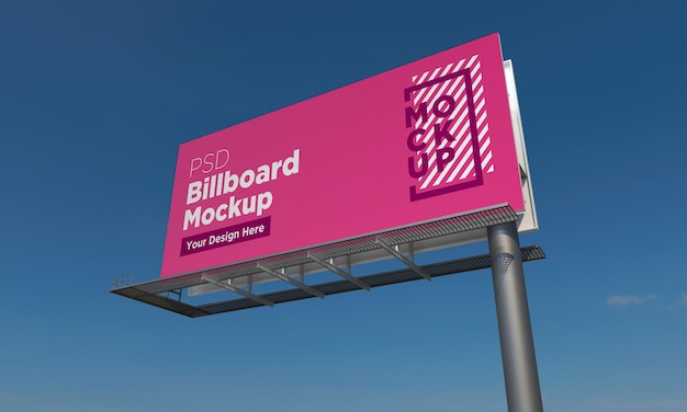 Billboard Mockup-sjabloon, zijaanzicht