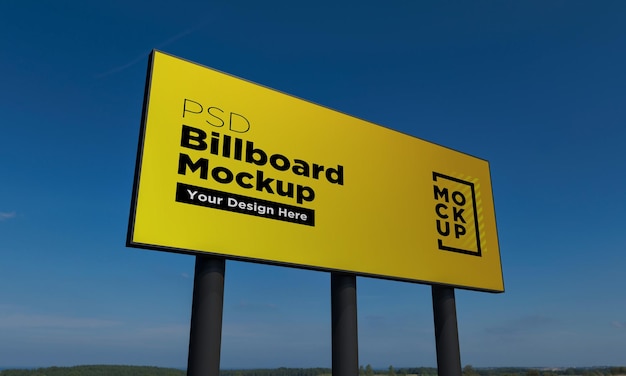 Billboard mockup-sjabloon, zijaanzicht