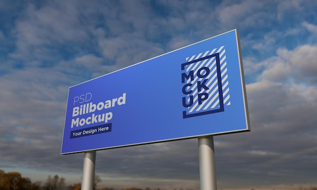 Billboard Mockup-sjabloon, zijaanzicht