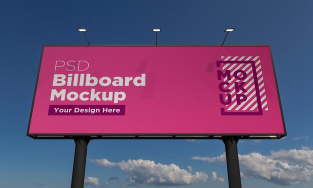 Billboard Mockup template, Front View