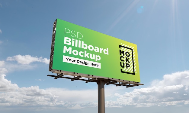 Billboard mockup template, side view