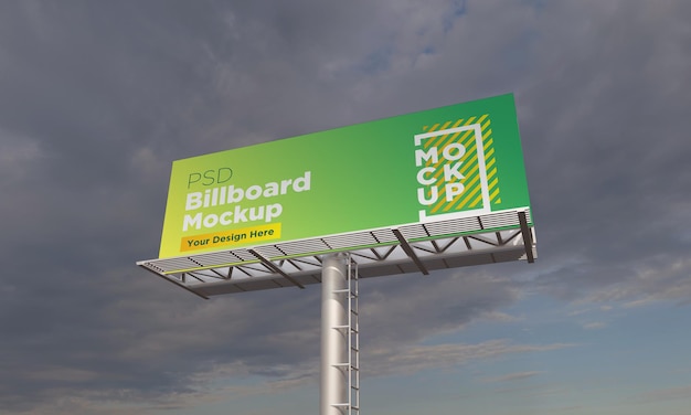 Billboard mockup template, side view