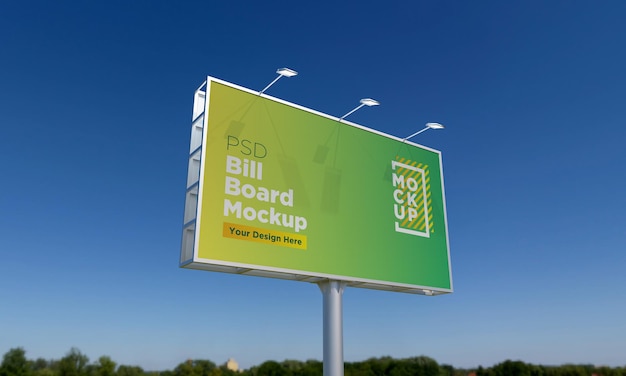 Billboard mockup template, side view