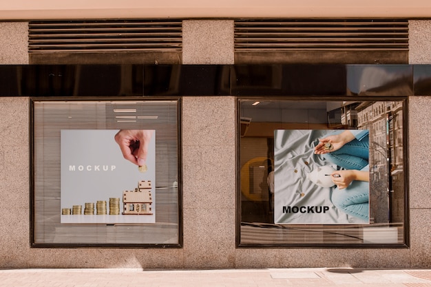 Billboard mockup in two windows