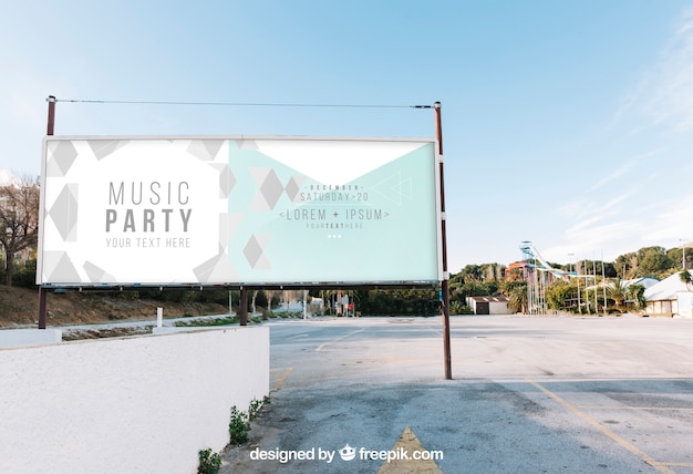 PSD billboard mockup in urban environment