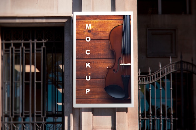 PSD billboard mockup in urban environment