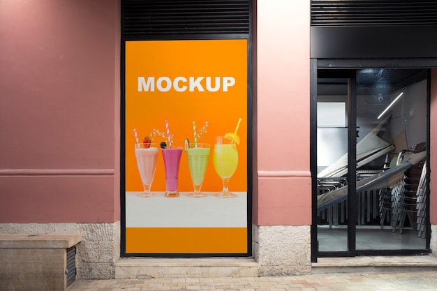 PSD billboard mockup in urban environment