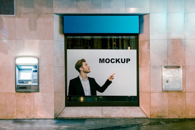 Billboard mockup in urban environment