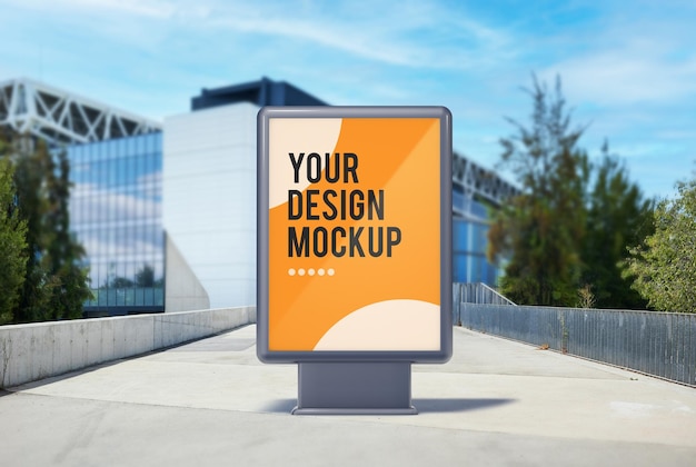 Billboard mockup in an urban environment