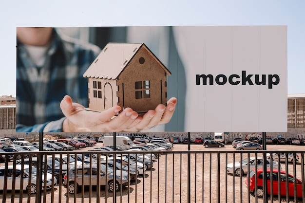 Billboard mockup voor parkeerplaats