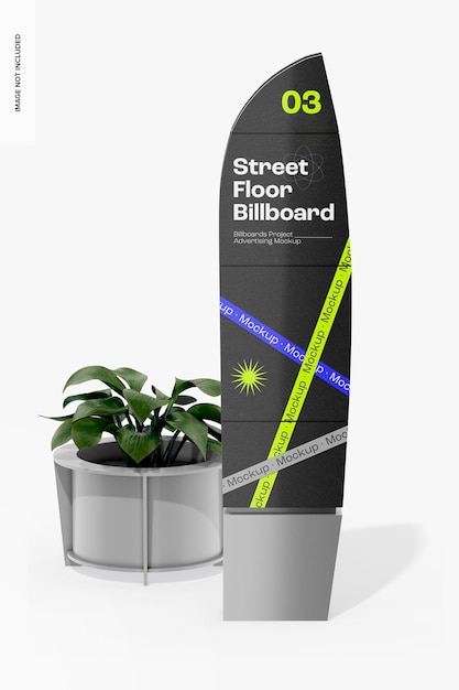 Billboard mockup vooraanzicht op straatvloer