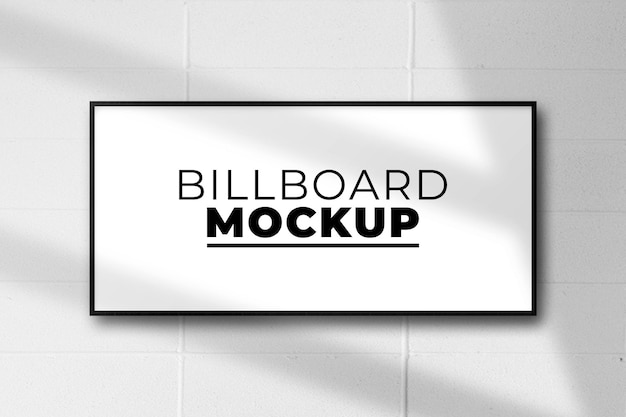 Billboard mockup on white wall