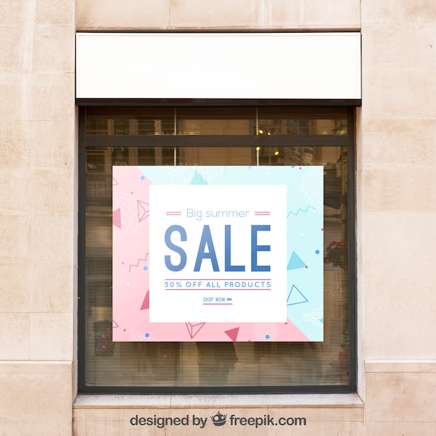 PSD billboard mockup with sale concept